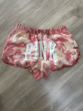 PINK Victoria's Secret Pink & Cream Tie-Dye Lounge Shorts